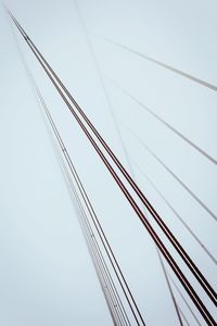 Low angle view of power lines against clear sky