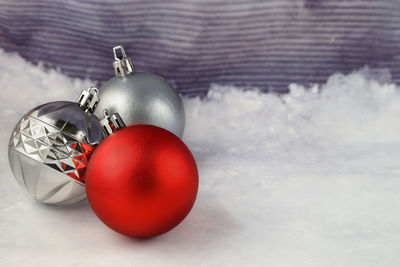 Close-up of christmas ornaments