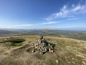 Scenic view of land against sky