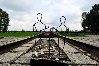 Metal structure against sky