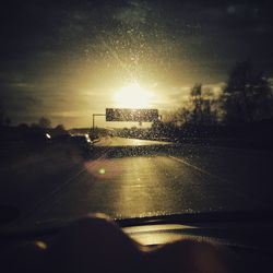 View of road at sunrise