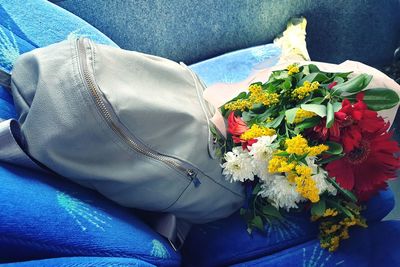 Close-up of white rose bouquet