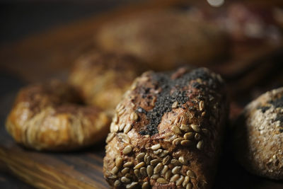 Close-up of bread on table