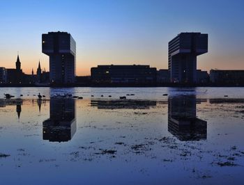 Reflection of buildings in water