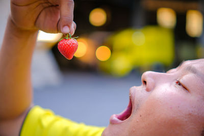 Strawberry on hand