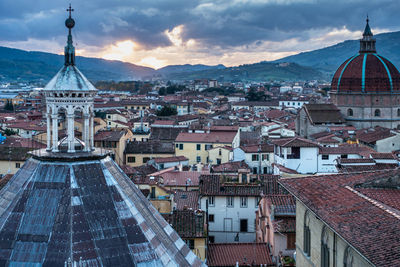 Scenic cityscape of pistoia at sunset, tuscany, italy