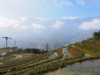 Scenic view of mountains against sky