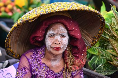 Portrait of woman with hat