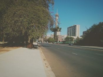 Road along buildings