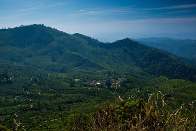 Scenic view of mountains against sky