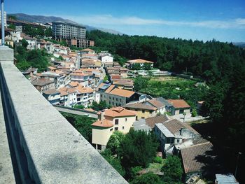High angle shot of townscape