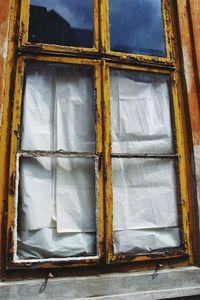 Close-up of abandoned window