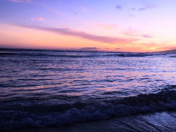 Scenic view of sea at sunset