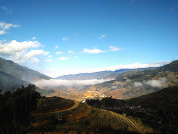 Scenic view of mountains against sky