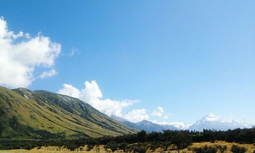 Scenic view of mountains against sky