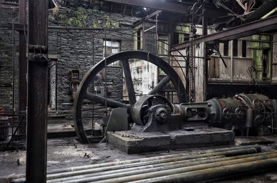 Old machinery in factory