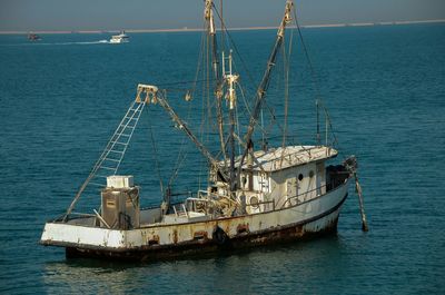 Boats sailing in sea