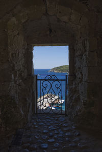 Framed view of mediterranean sea, from san nicola island.
