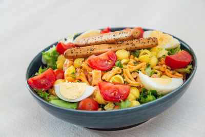 Close-up of salad in bowl on table