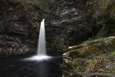 Scenic view of waterfall in forest