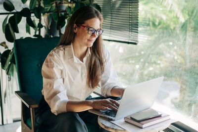 Businesswoman using digital tablet