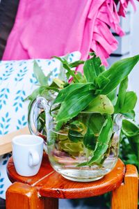 Close-up of tea served on table