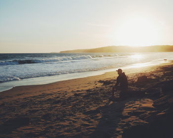 Scenic view of sea during sunset