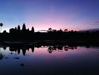 Scenic view of lake during sunset