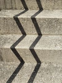 High angle view of zebra crossing on street