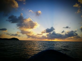 Scenic view of sea against sky at sunset