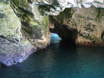 Rock formation in sea