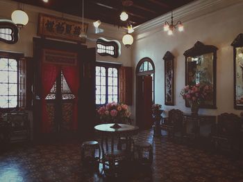 Interior of illuminated house