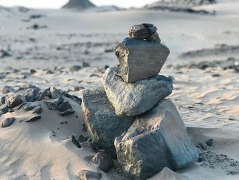 Stack of stones on beach