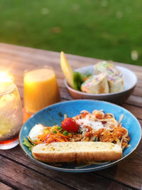 Close-up of food on table