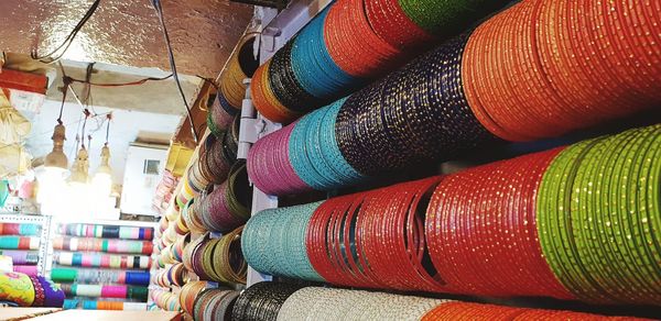 Colorful bangles for sale at market