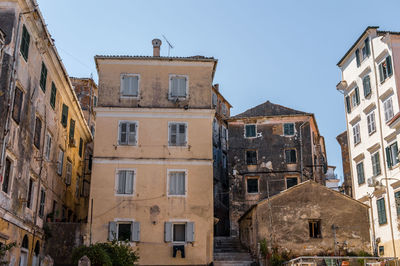 Low angle view of residential buildings against sky