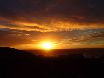 Scenic view of sunset over sea