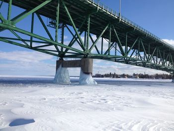 Bridge against sky during winter