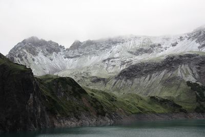 Scenic view of lake and mountains