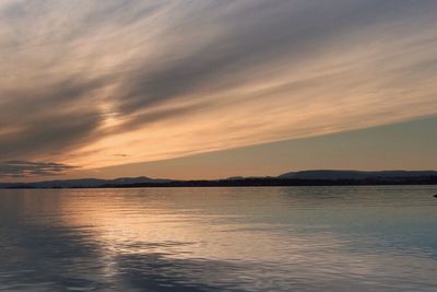 Scenic view of sea at sunset