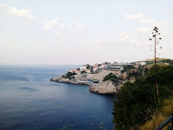 High angle view of sea against sky