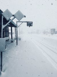 Snow on built structure in winter