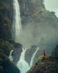 Scenic view of waterfall