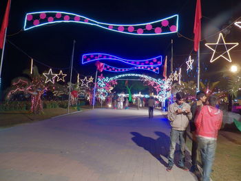 View of illuminated lights at night