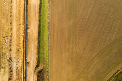 High angle view of agricultural field