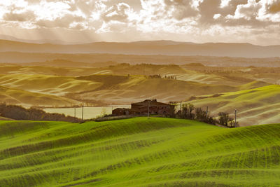 Idyllic rural scene at sunset