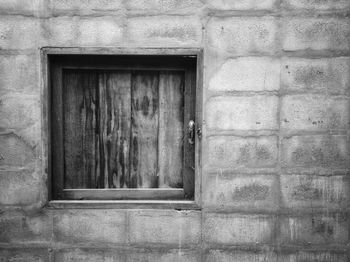 Closed window of old building