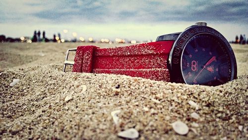 Close-up of sand on beach