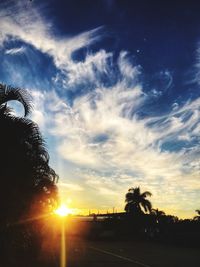 Silhouette trees against sky during sunset