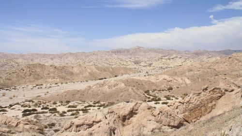 Scenic view of desert against sky